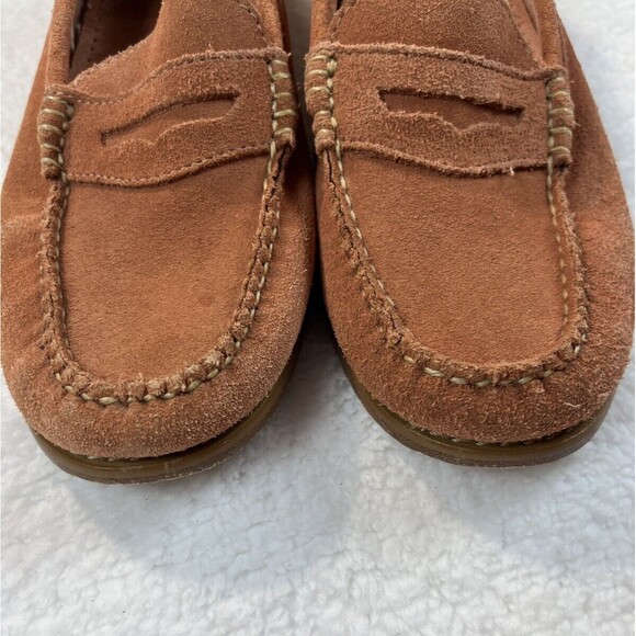 LL Bean Loafers Womens 8.5 Signature Handsewn Suede Shoes Coral Preppy Classic - Picture 5 of 15